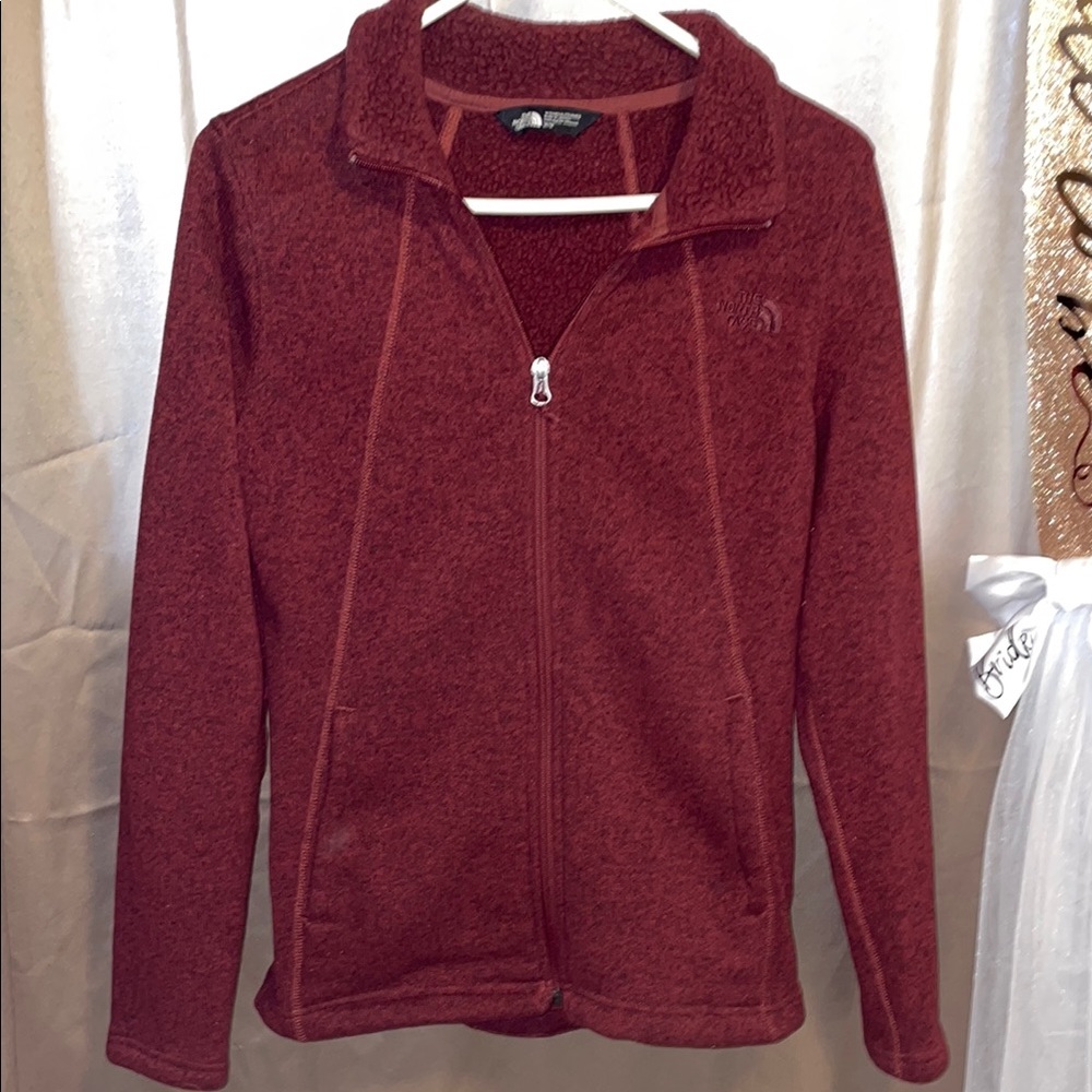 Maroon Full-Zip North Face Coat